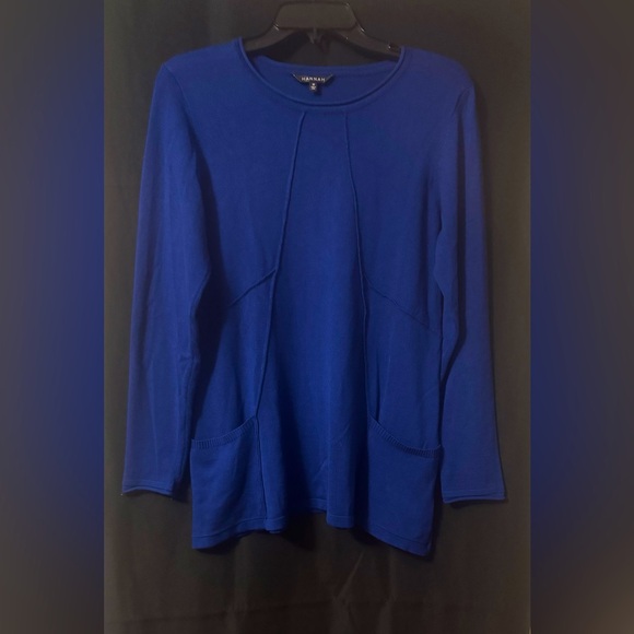 EUC-Hannah Royal Blue Women’s Blouse. Size Medium. - Picture 1 of 14